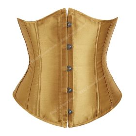 SEXY Gothic Underbust Corset and Waist cincher Bustiers Top Workout Shape Body Belt Plus size Lingerie S-6XL (Color: YELLOW, size: XXL)