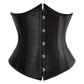 SEXY Gothic Underbust Corset and Waist cincher Bustiers Top Workout Shape Body Belt Plus size Lingerie S-6XL (Color: BLACK, size: 6XL)