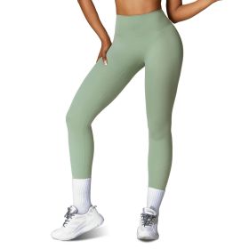 Women's High Waist Workout Leggings Tummy Control Compression Yoga Tight Pants Gym Pants Athletic Running Leggings with 25In Inseam No Front Seam (Color: 1PcPearlGrey+1PcGreen+1PcGrey, size: L)