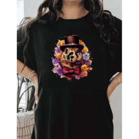 Casual Women's Cotton T-Shirt with Bow Detail - Trendy and Comfortable for Every Season (Style: 44)