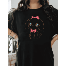 Casual Women's Cotton T-Shirt with Bow Detail - Trendy and Comfortable for Every Season (Style: 58)