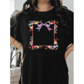 Casual Women's Cotton T-Shirt with Bow Detail - Trendy and Comfortable for Every Season (Style: 29)