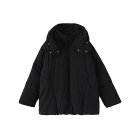 Casual Detachable Hooded 90 White Duck Down Jacket (Option: Black-S)